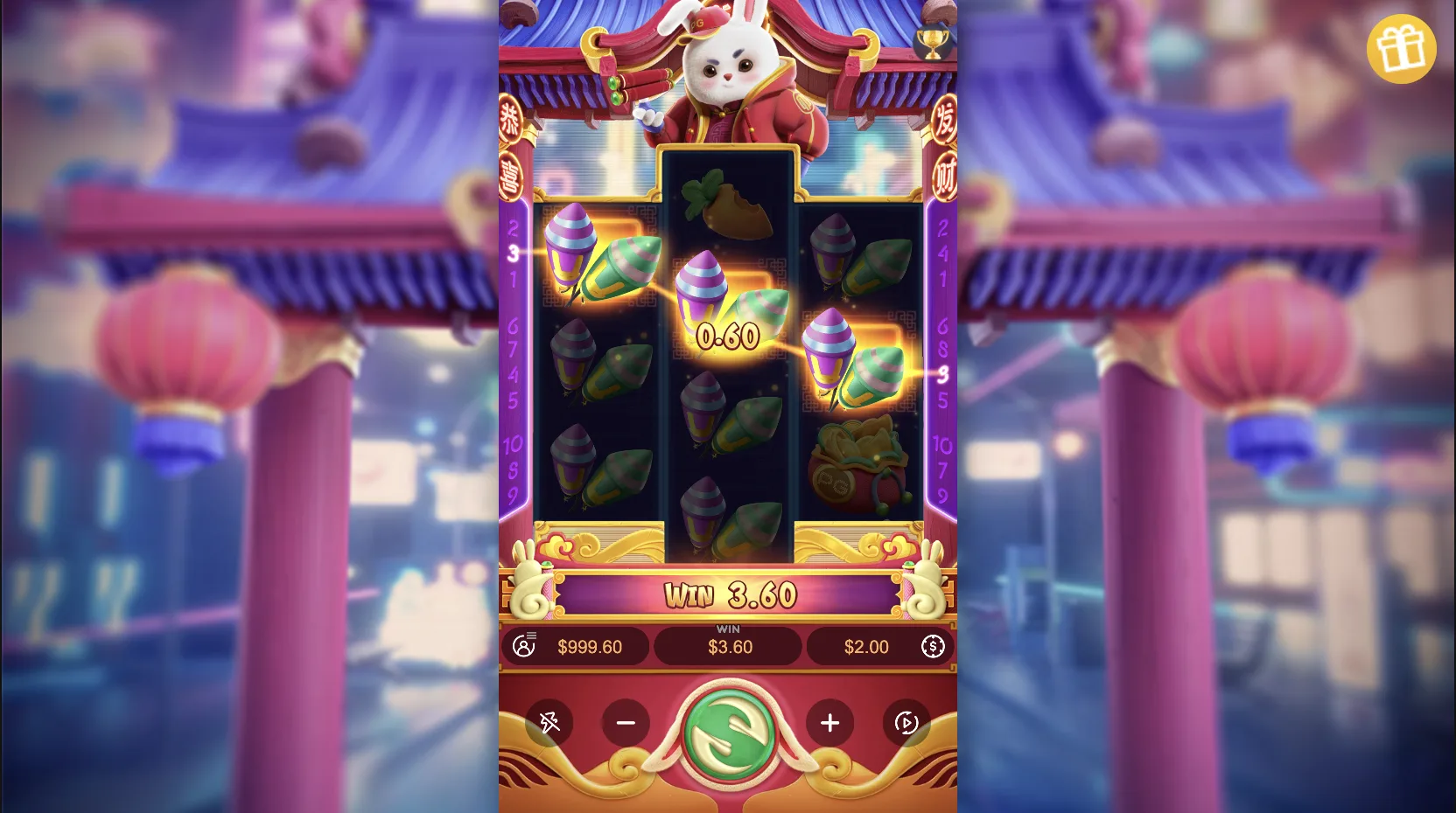 Fortune Rabbit (Jogo do Coelho), arte oficial do mascote-coelho em festival de Ano Novo Chinês